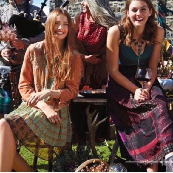 Anthropologie Lavand Minted Meadow Dress Pleated Semi Sheer Fairy Cottage Sz 4 - Picture 8 of 15